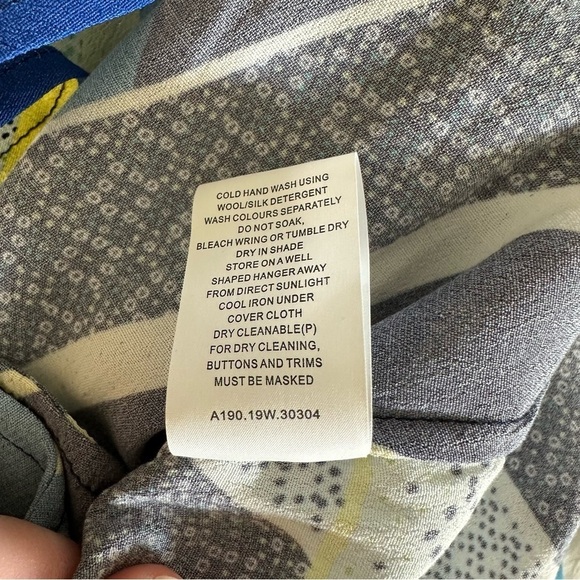 Marcs Geometric Quilt Patchwork Button Down Sleeveless Midi Dress Size 6 - Picture 12 of 12